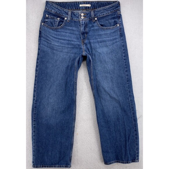 Levi's Superlow Jeans Women's Blue Denim Relaxed Fit W31 L32 Boot Cut Western - Picture 11 of 16